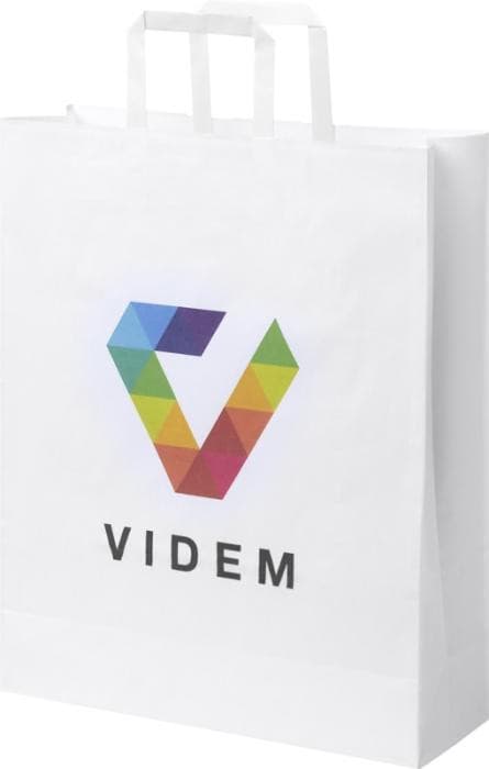 Bild 1 av 6 på Stor Kraftpapperspåse med Platta Handtag Återvunnen