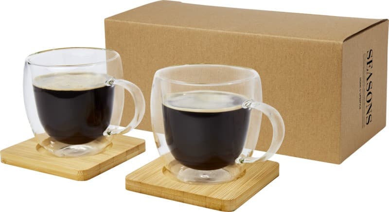 Glaskopp 2-delar 250ml med underlägg