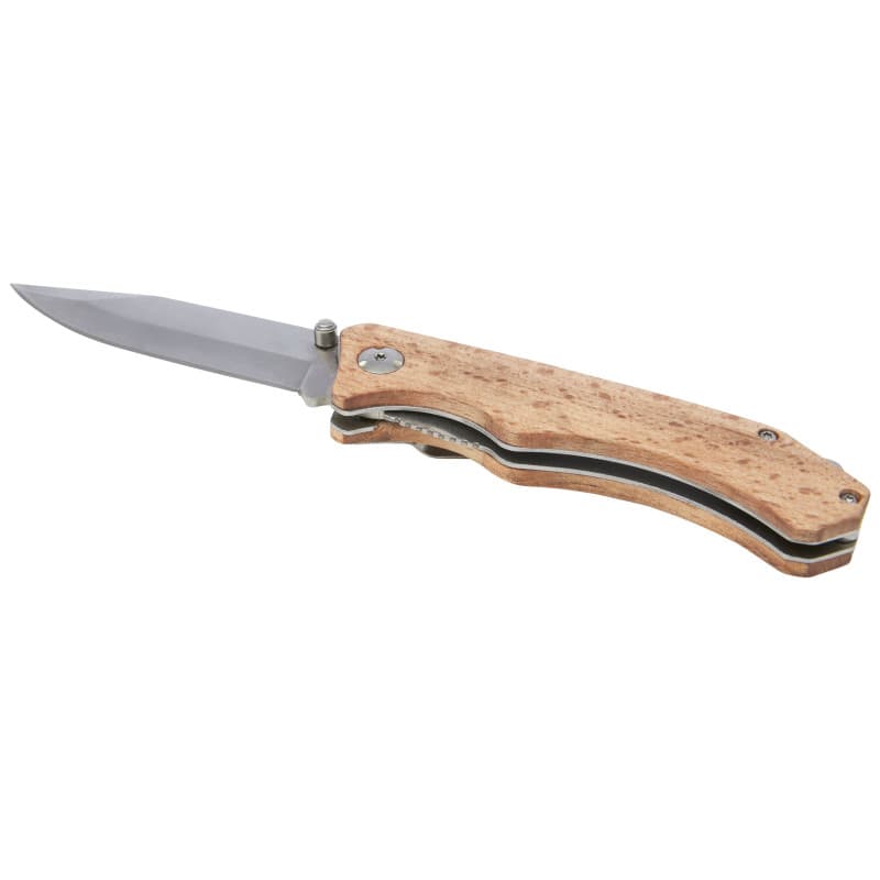 Kompakt Fickkniv i Bokträ med Bälteshållare