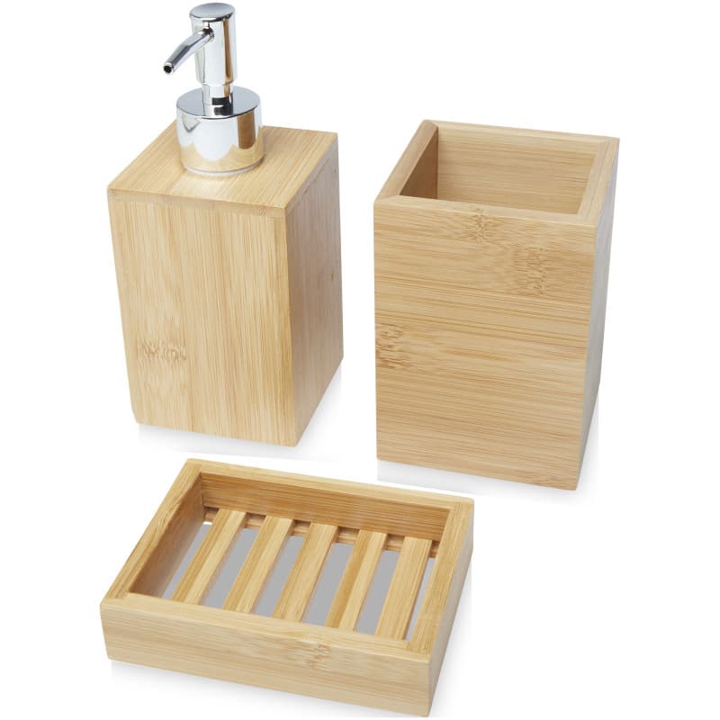 Modernt Badrumsset i Bambu - 3 delar