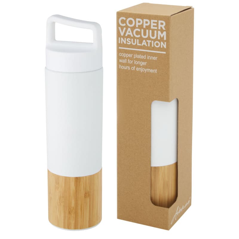 Vakuumisolerad Kopparflaska 540ml med Yttervägg av Bambu