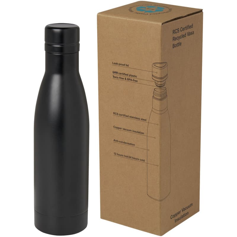 RCS-certifierad Kopparvakuumisolerad Flaska 500ml av Återvunnet Rostfritt Stål