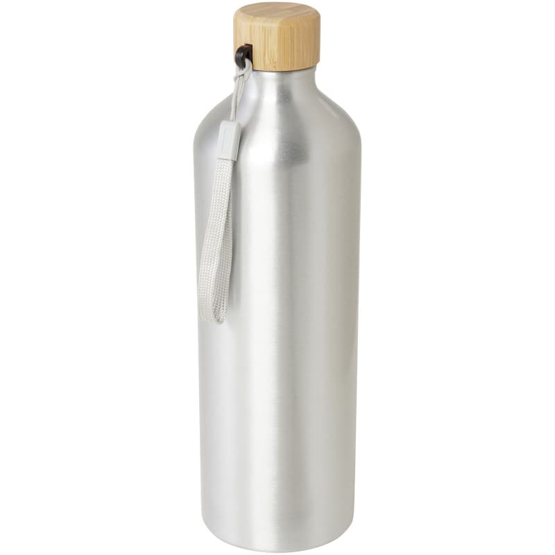 Vattenflaska 1000ml med Bambulock av Återvunnen Aluminium