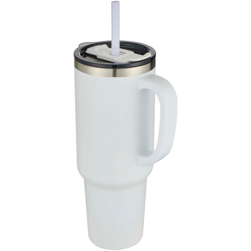 Vakuumisolerad Mugg 1200ml med Sugrör av Återvunnet Material