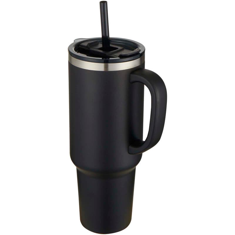 Vakuumisolerad Mugg 1200ml med Sugrör av Återvunnet Material