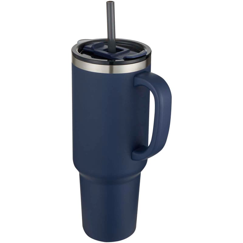 Vakuumisolerad Mugg 1200ml med Sugrör av Återvunnet Material
