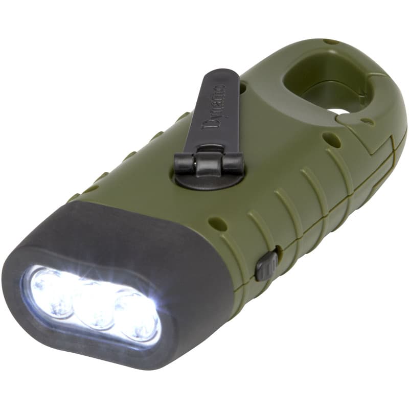 Soldynamo Ficklampa med Karbinhake av Återvunnen Plast