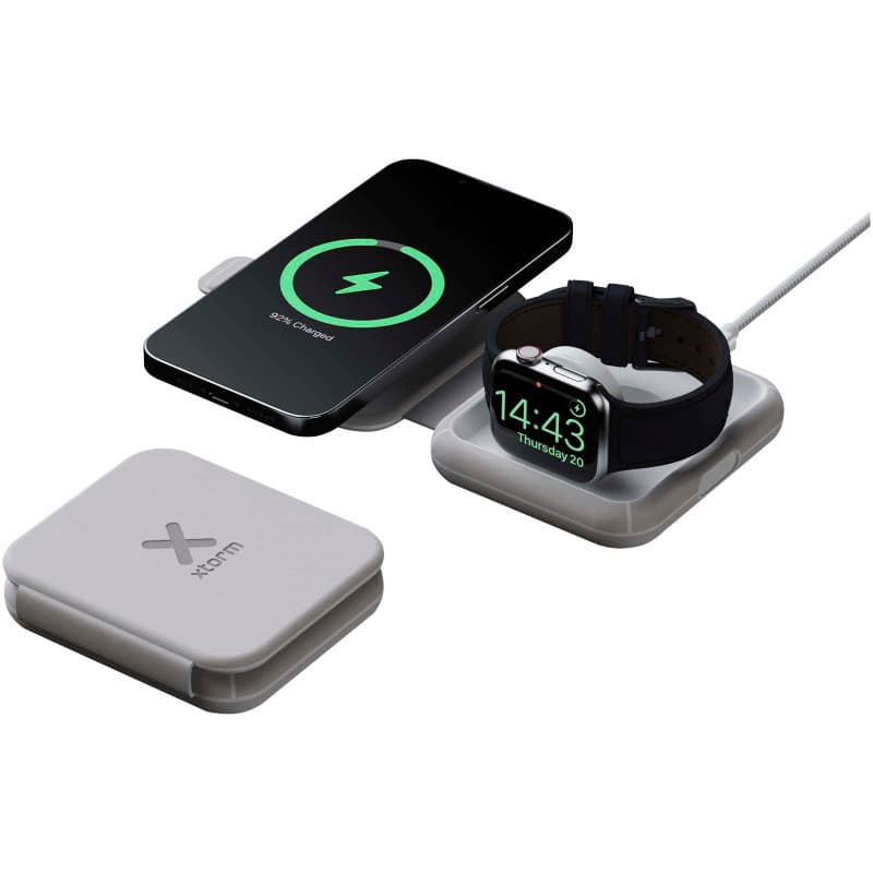 Vikbar 2-i-1 Laddare 15W för Apple-enheter