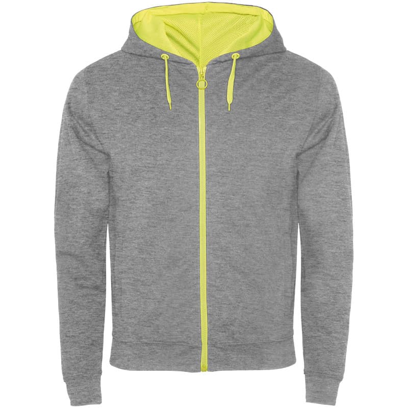 Unisex Sweatshirtjacka med Fluoriserande Detaljer