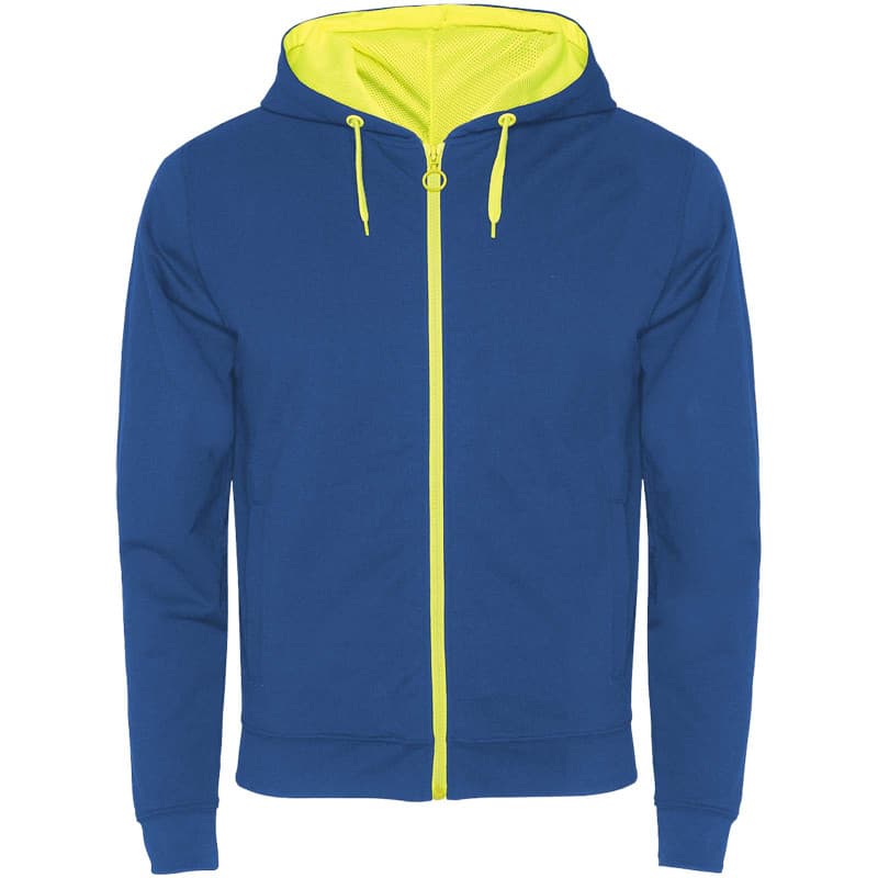 Unisex Sweatshirtjacka med Fluoriserande Detaljer
