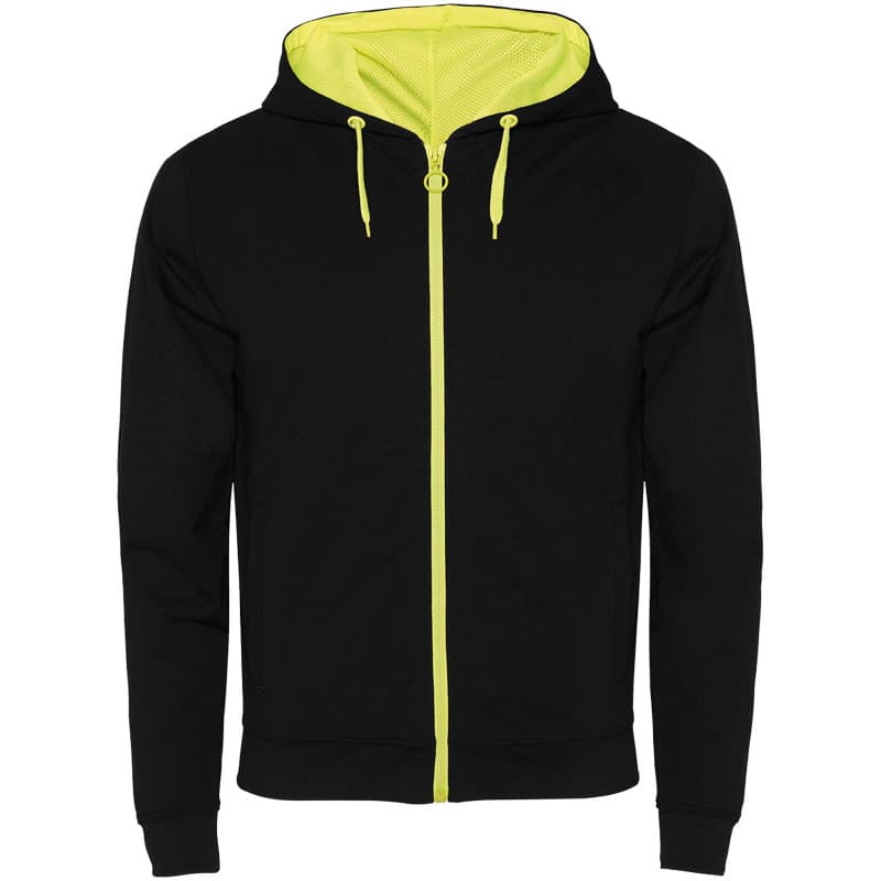 Unisex Sweatshirtjacka med Fluoriserande Detaljer