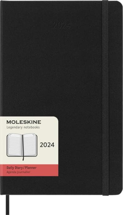Bild 1 av 9 på Moleskine 12M Premium Inbunden Dagsplanerare 2024