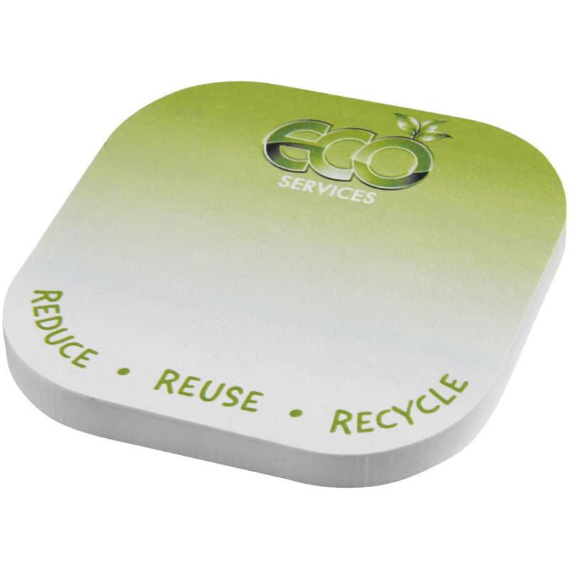 Bild på Fyrkantiga Klisterlappar med Rundade Hörn av Återvunnet Papper utan tryck