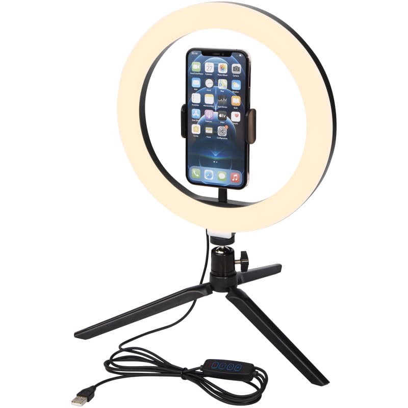 Bild på LED Ringlampa med Stativ och Telefonhållare utan tryck