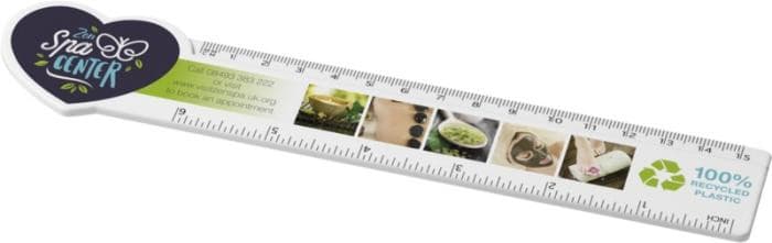 Bild på Hjärtformad Linjal i Plast 15cm med tryck